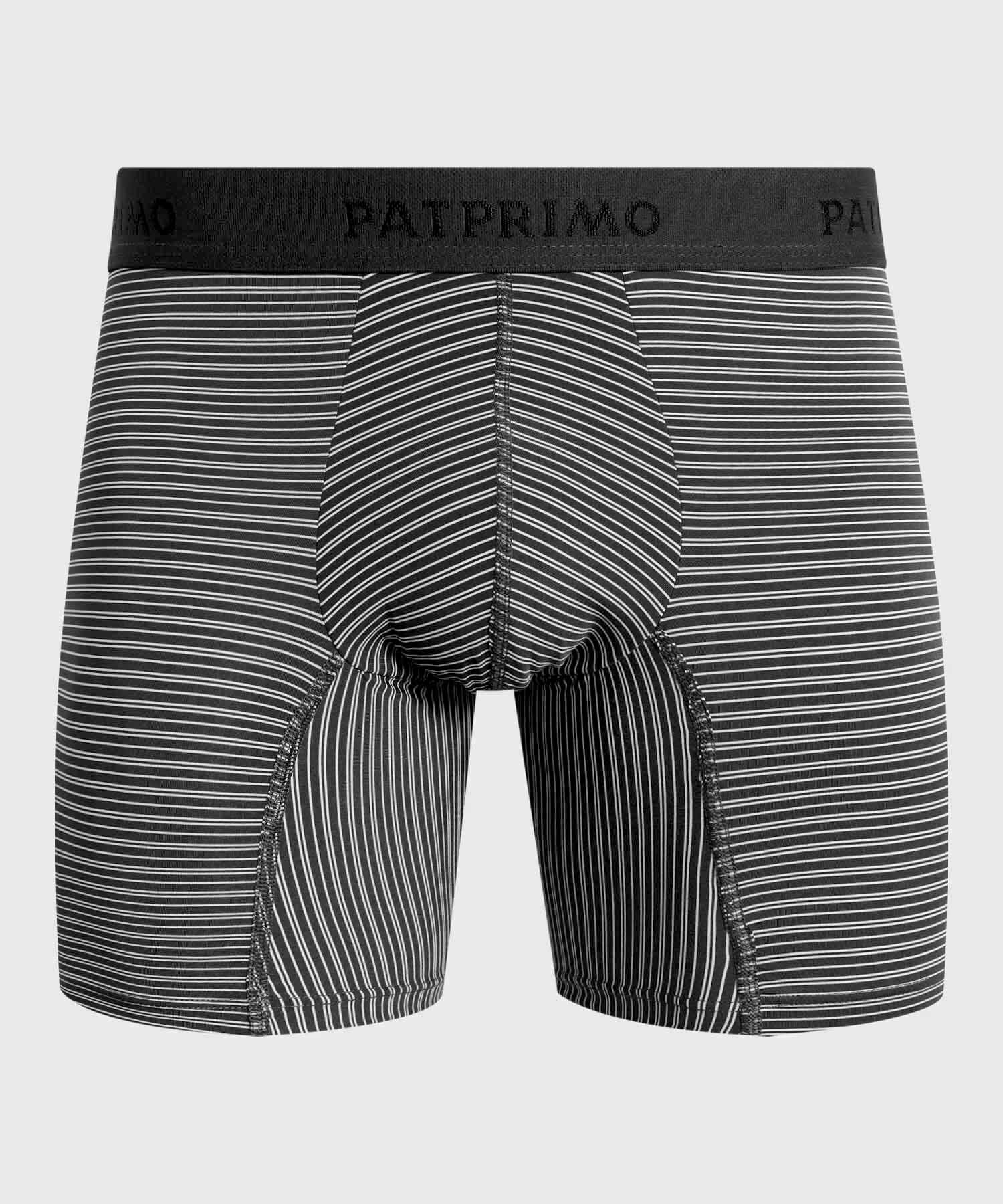 B&oacute;xer Medio Con Estampado De Rayas Horizontales Para Hombre