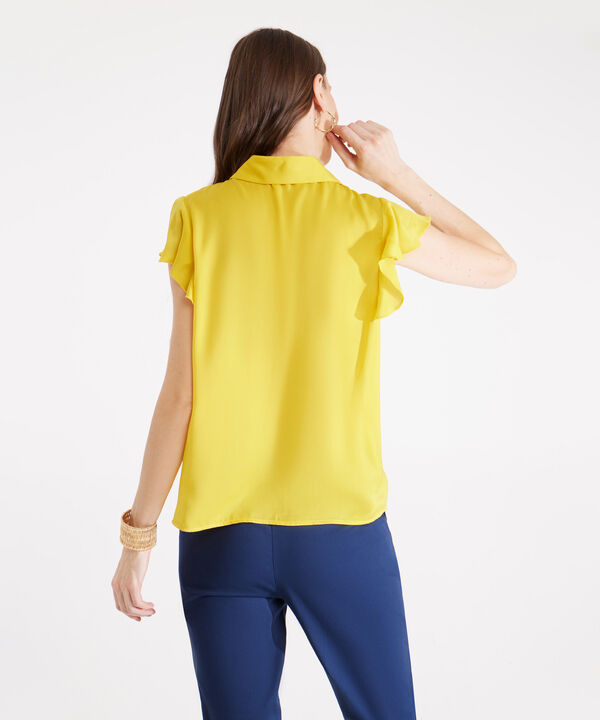 Camisa Unicolor Manga Corta Volada