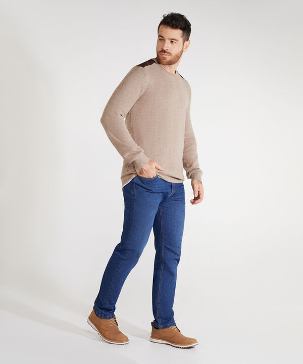 Saco Cuello Redondo Con Piezas En Hombros image number null