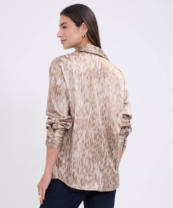 Camisa manga larga estampada para mujer