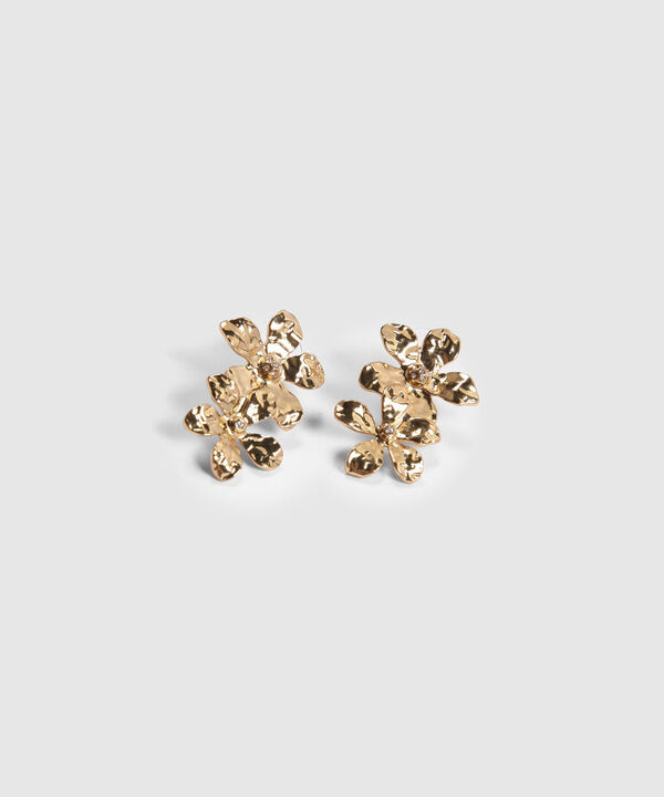 Aretes Dorados Forma de Flor image number null