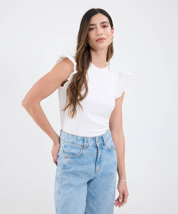 Camiseta Unicolor Cuello Redondo image number null