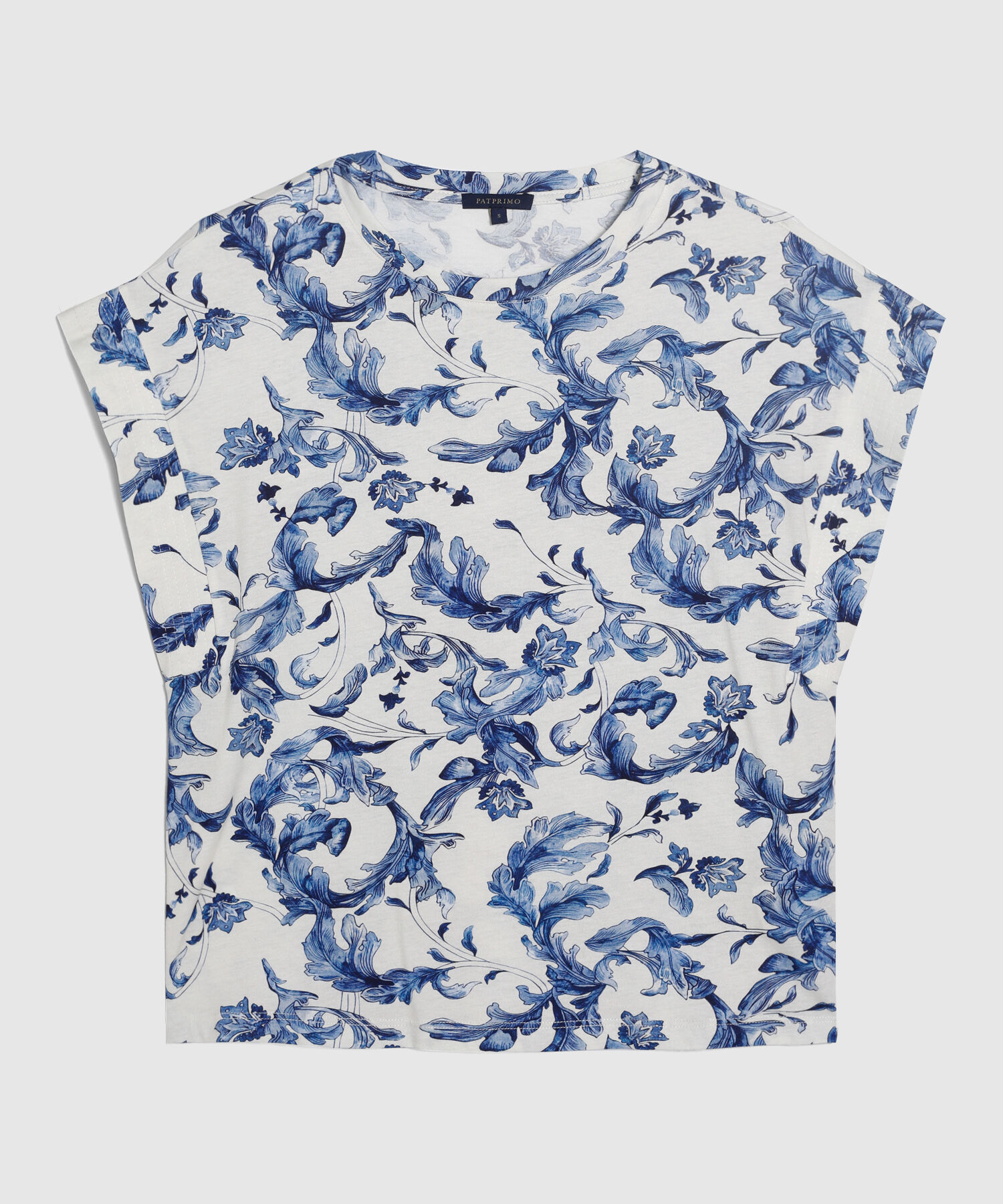 Camiseta Estampada De Hombro Rodado