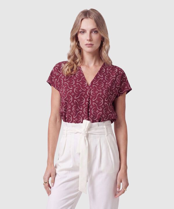 Camiseta B&aacute;sica Con Mangas Texturizadas Para Mujer image number null