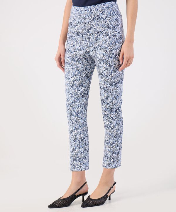 Pantalón Slim Fit Estampado Floral Tobillero image number null