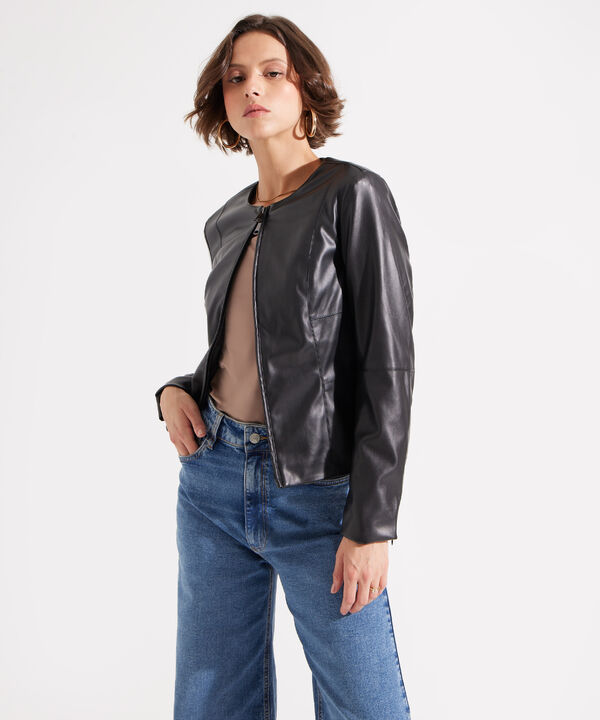 Chaqueta En Pu Con Doble Slider