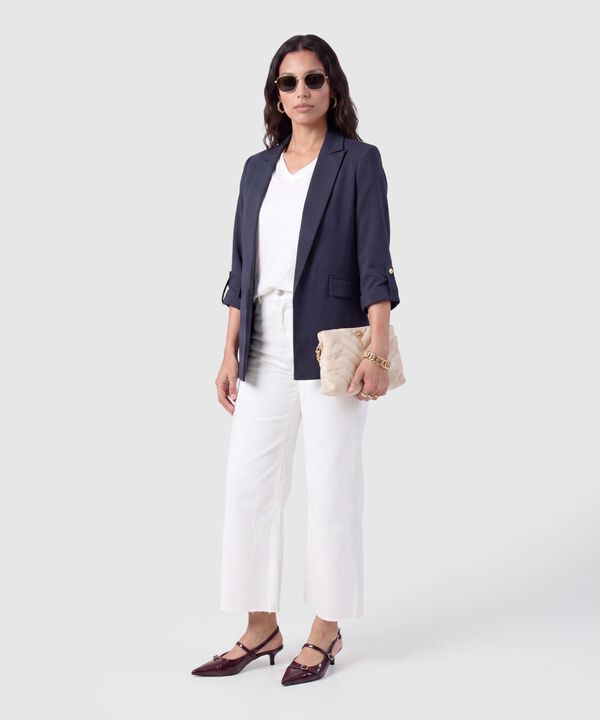 Blazer Casual Manga Larga Mujer