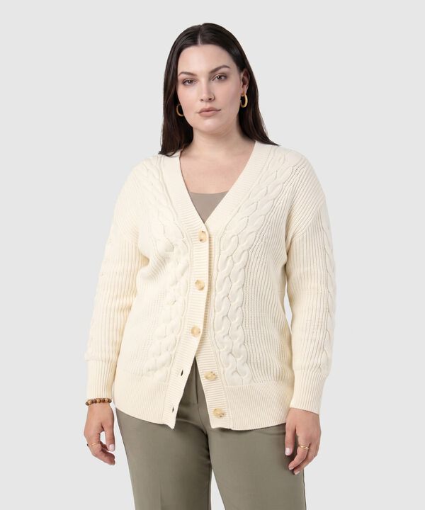 C&aacute;rdigan De Punto Con Textura Para Mujer Curvy image number null