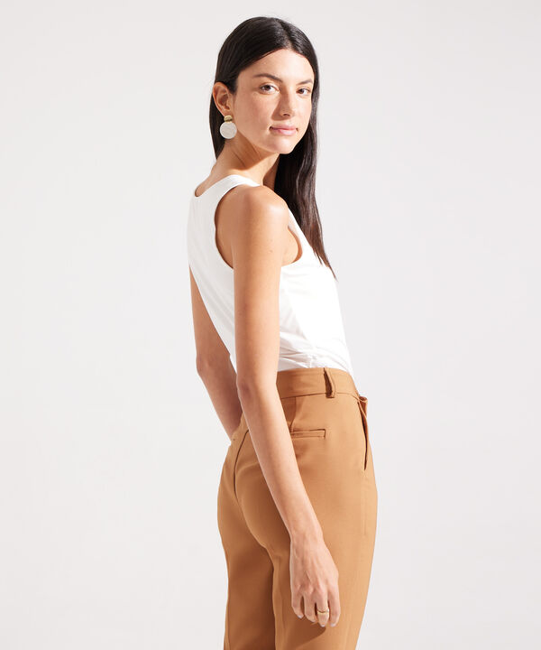 Pantalón Fluido Con Prenses