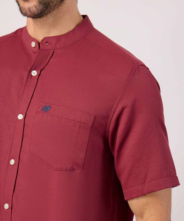 Camisa Unicolor Cuello Mao Con Bolsillo  image number null