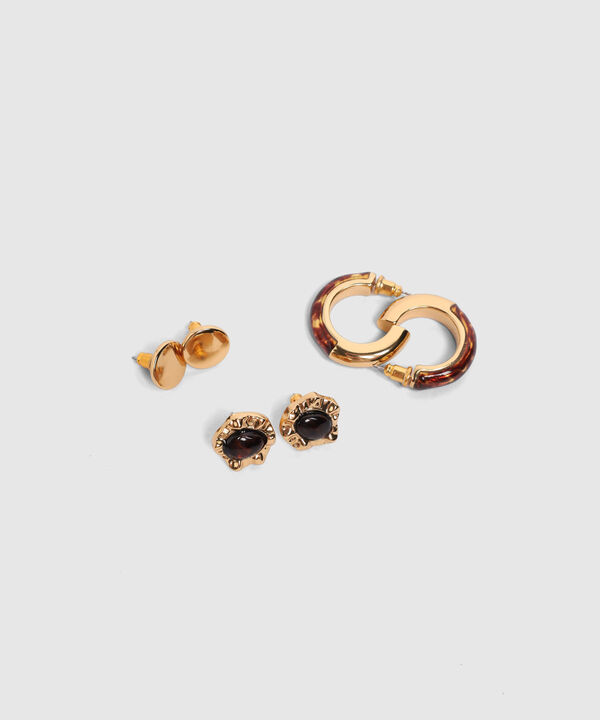 Set X3 Aretes Con Texturas Para Mujer