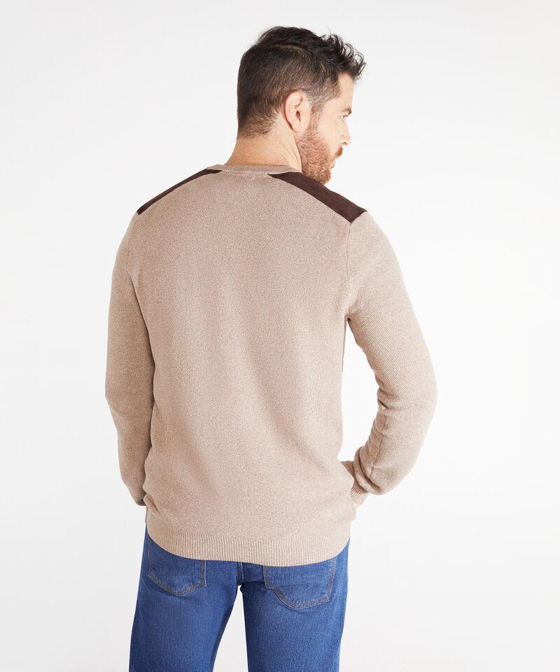 Saco Cuello Redondo Con Piezas En Hombros