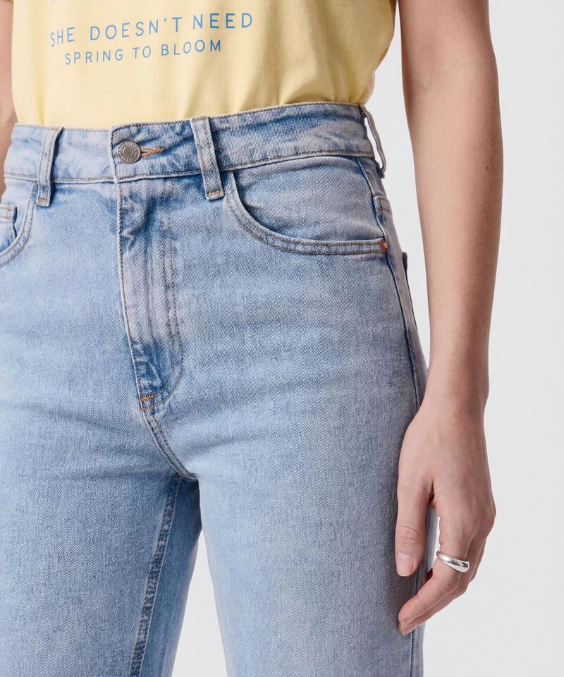 Jeans Rectos Cl&aacute;sicos Tiro Alto Mujer