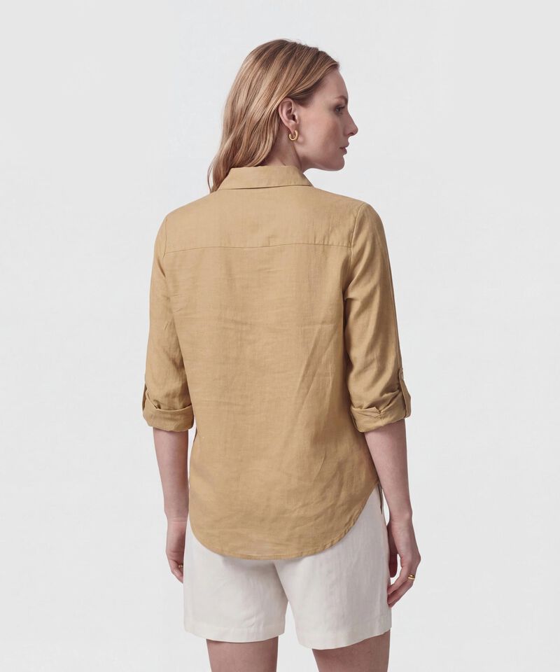 Camisa Unicolor Con Charretera Para Mujer