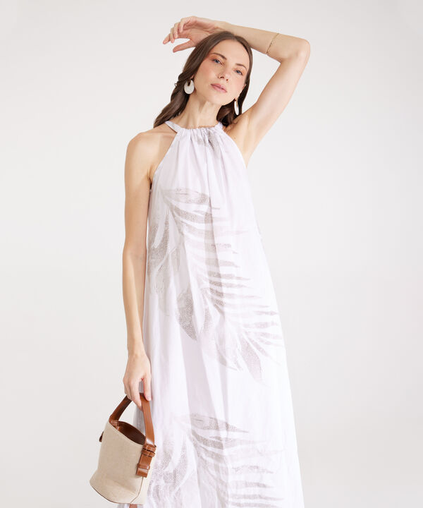 Vestido Estampado Halter Largo Maxi