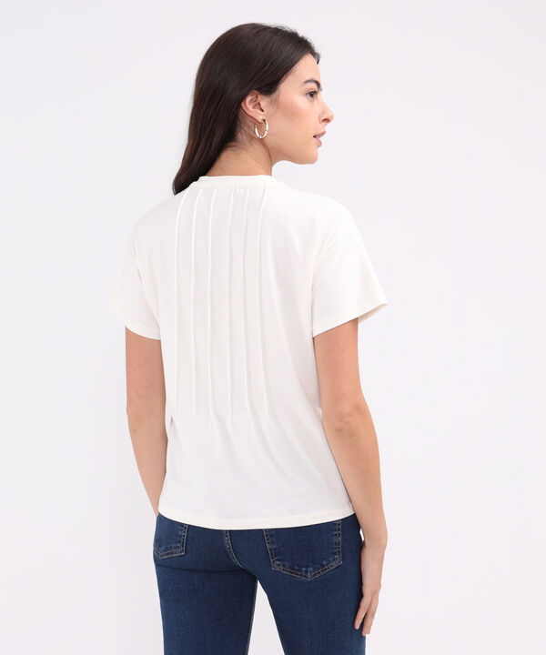 Camiseta Unicolor Con Alforzas