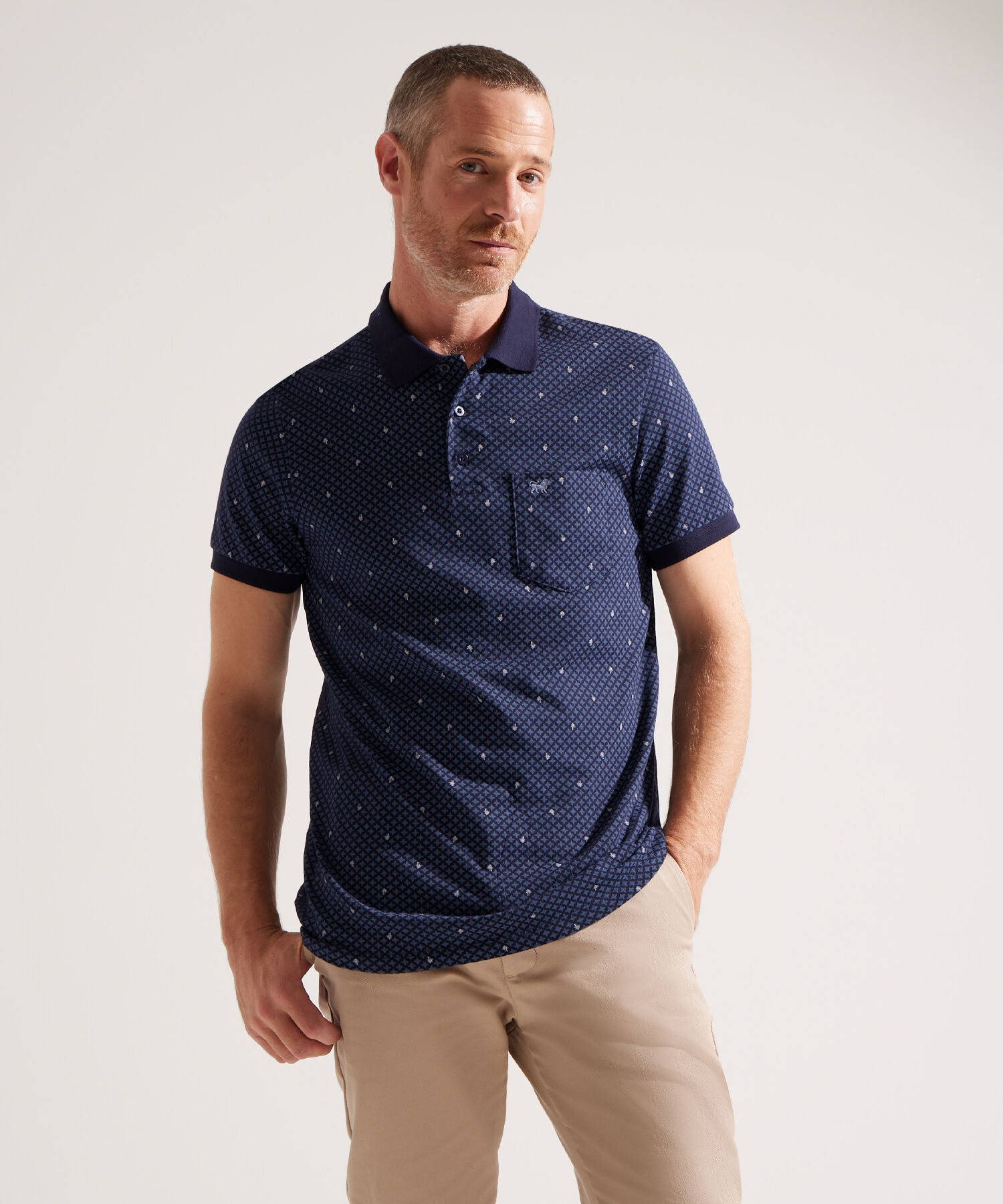 Polo Tejida con Estampado