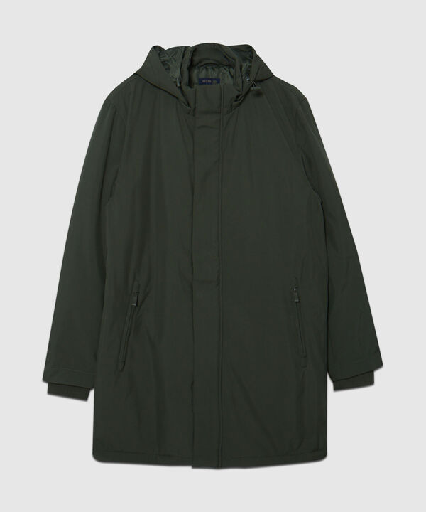 Chaqueta Unicolor Tipo Parka Larga