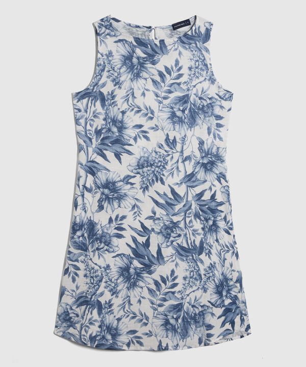 Vestido Estampado Manga Sisa Con Bolsillos Laterales, Nautico Artesanal Linea Moda