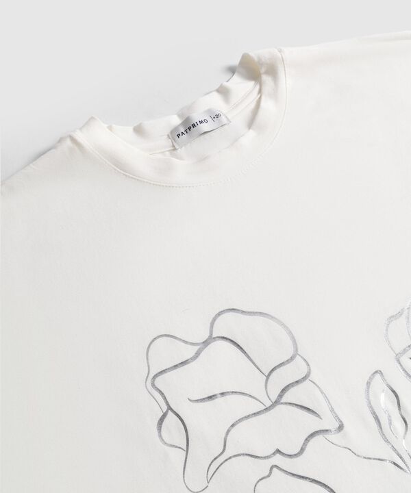 Camiseta con Manga Doblada y Estampado Para Mujer Curvy image number null