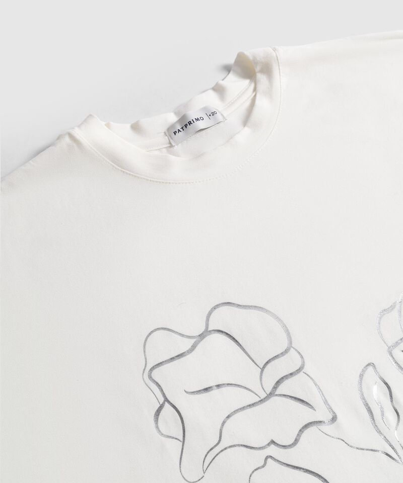 Camiseta con Manga Doblada y Estampado Para Mujer Curvy