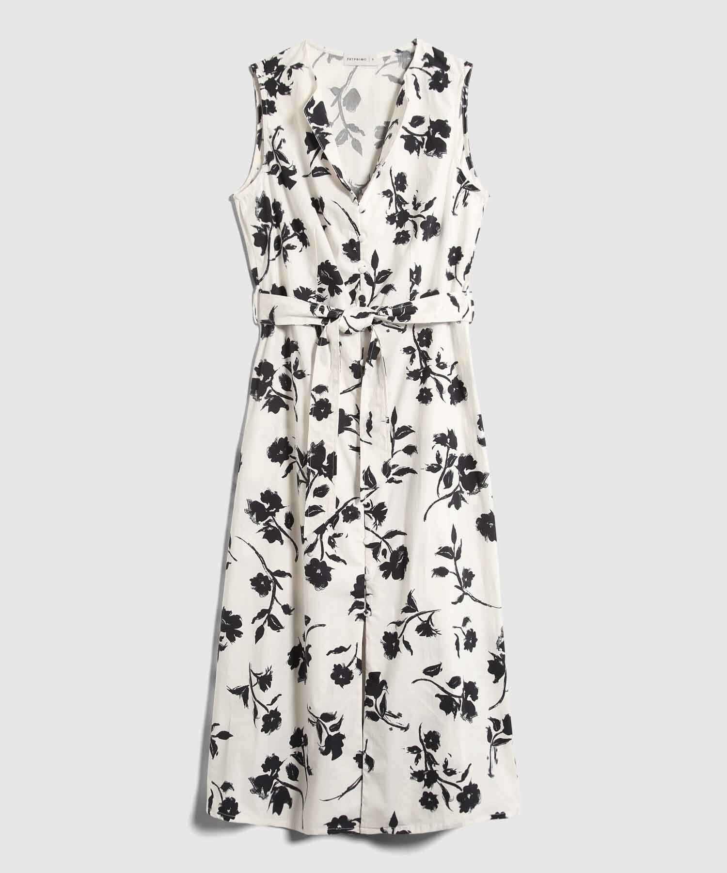 Vestido Estampado Con Cinturon