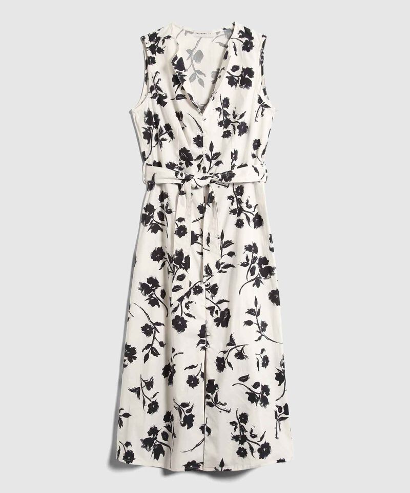 Vestido Estampado Con Cinturon