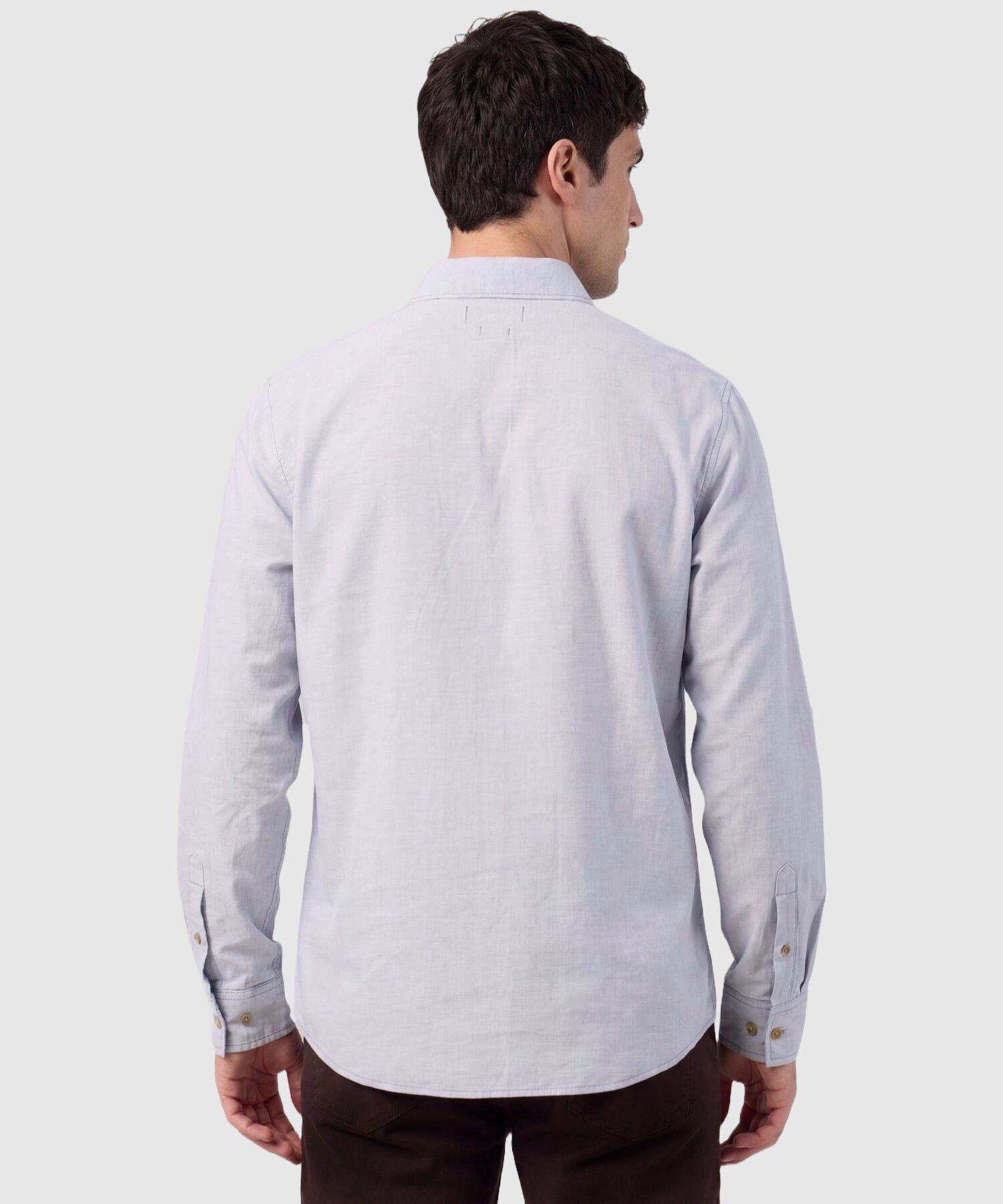 Camisa Manga Larga Con Charretera Hombre