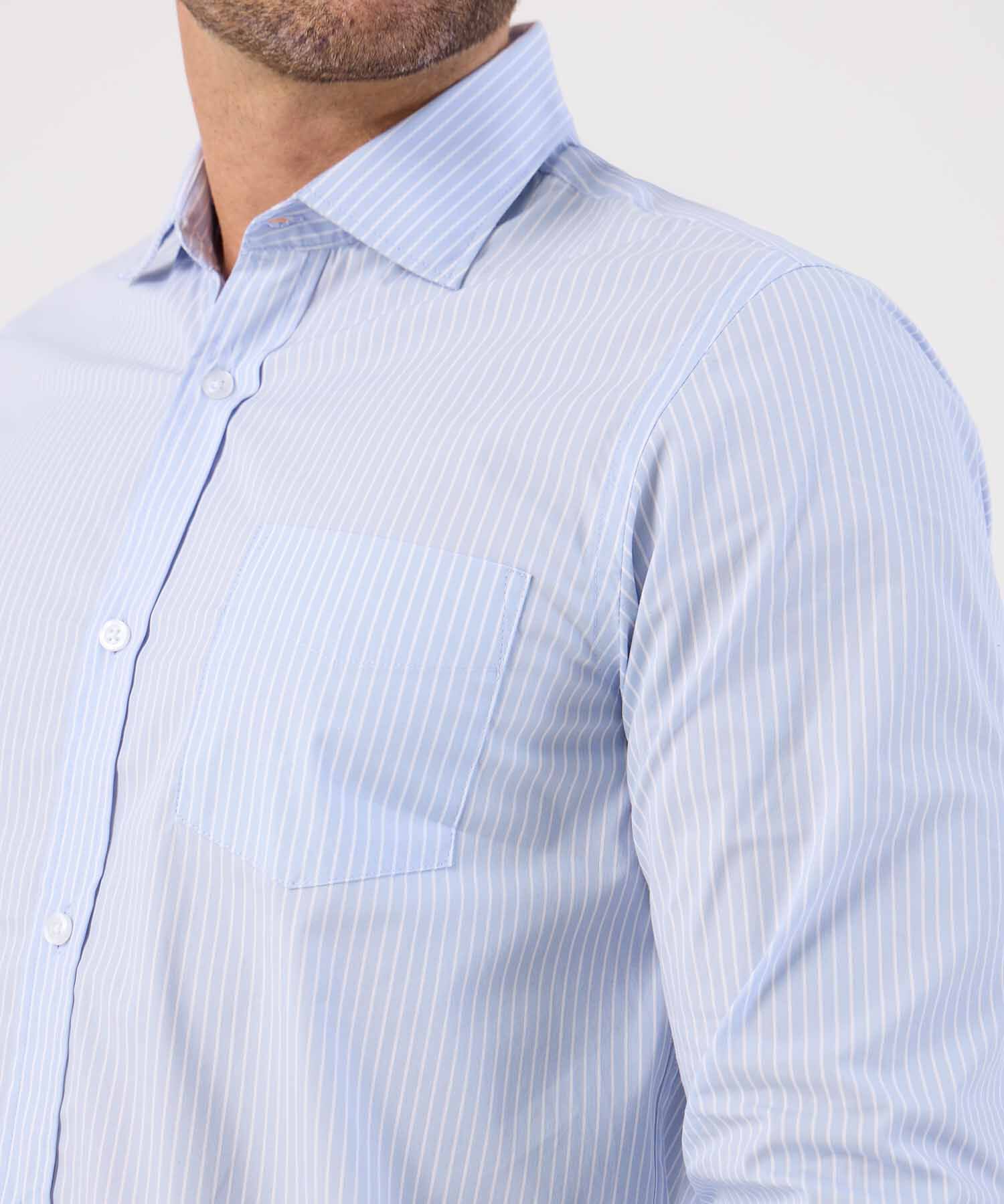 Camisa de Rayas Manga Larga para Hombre