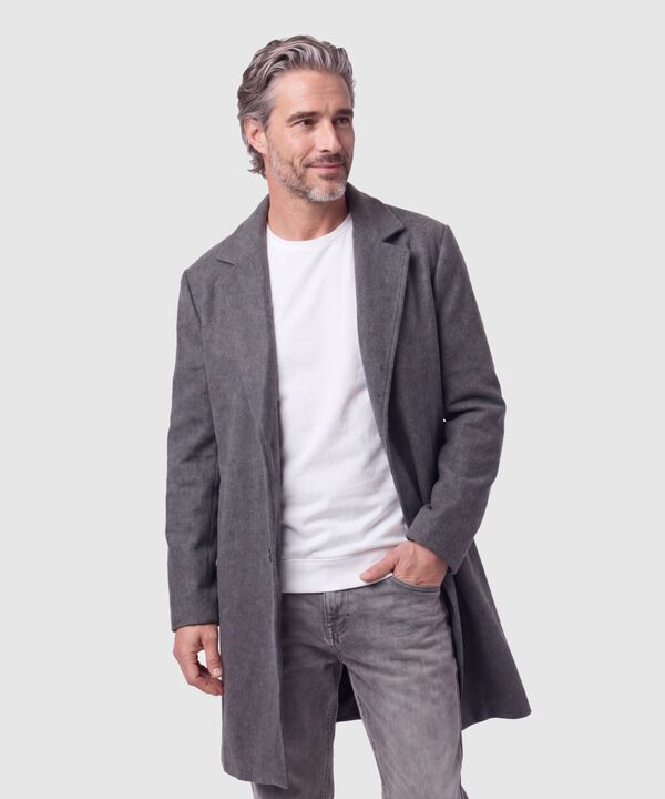 Abrigo Largo Con Solapa Para Hombre image number null