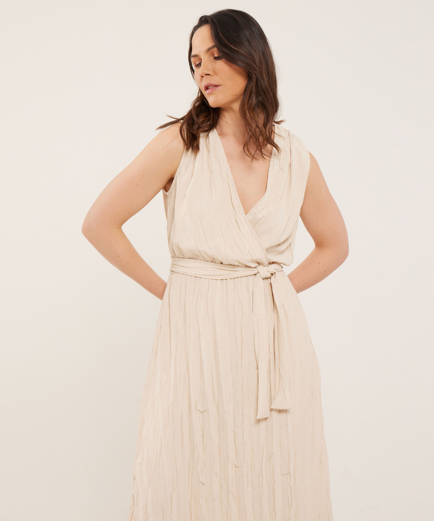 Vestido Largo Plisado