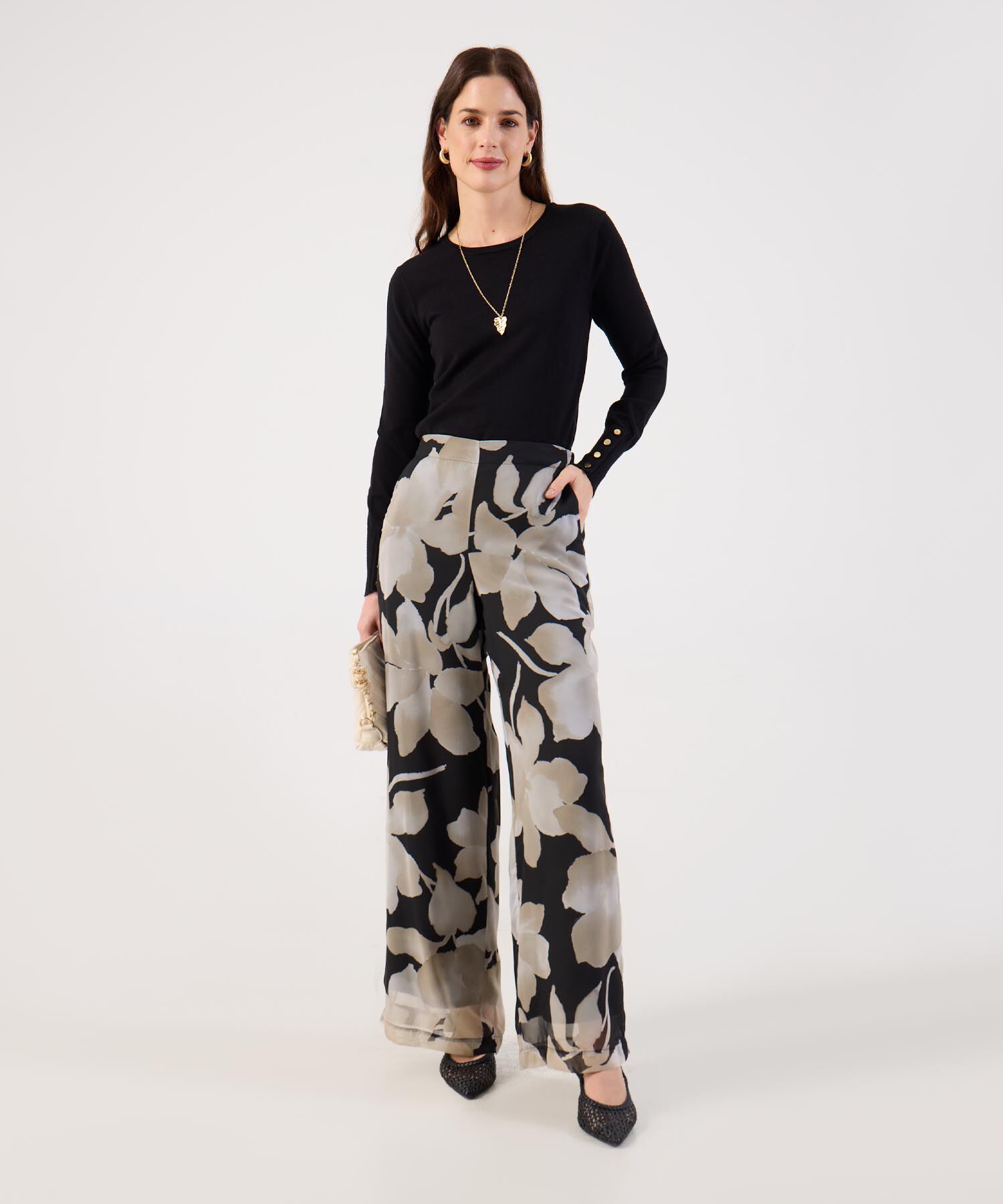 Pantal&oacute;n Fluido Estampado para Mujer