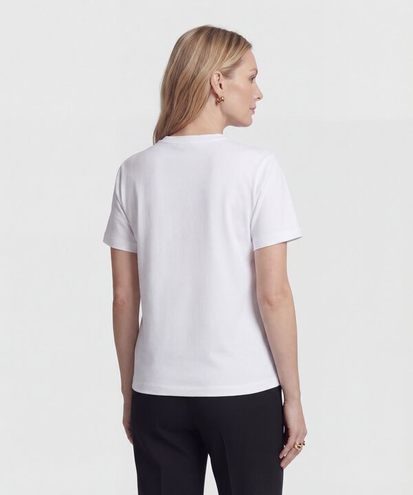 Camiseta con Apliques de Flores Para Mujer