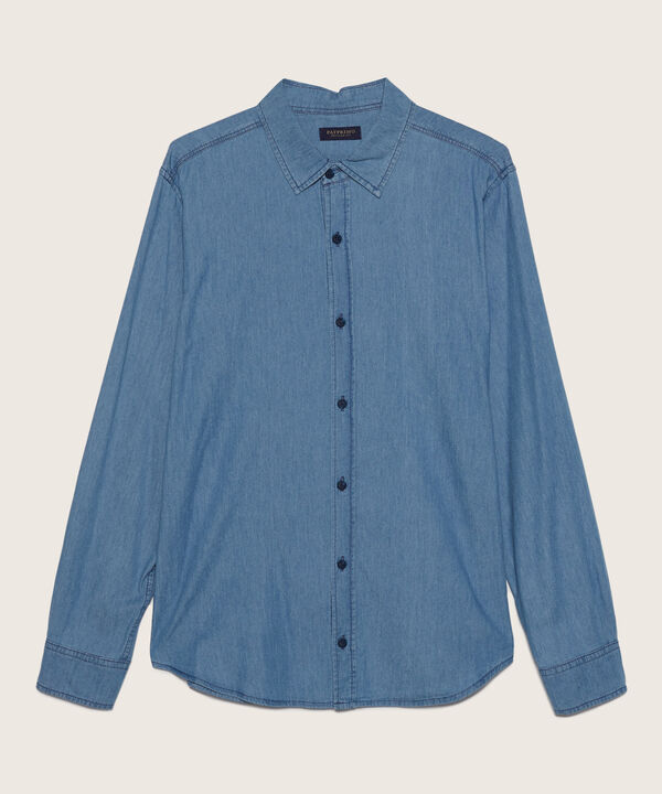 Camisa Regular Fit Tono Azul Medio Claro