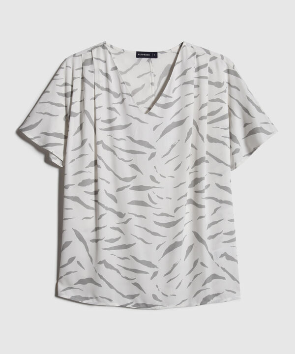 Blusa Con Pliegues En Hombro