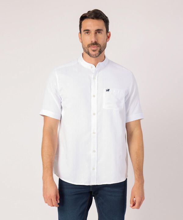 Camisa Unicolor Cuello Mao Con Bolsillo  image number null