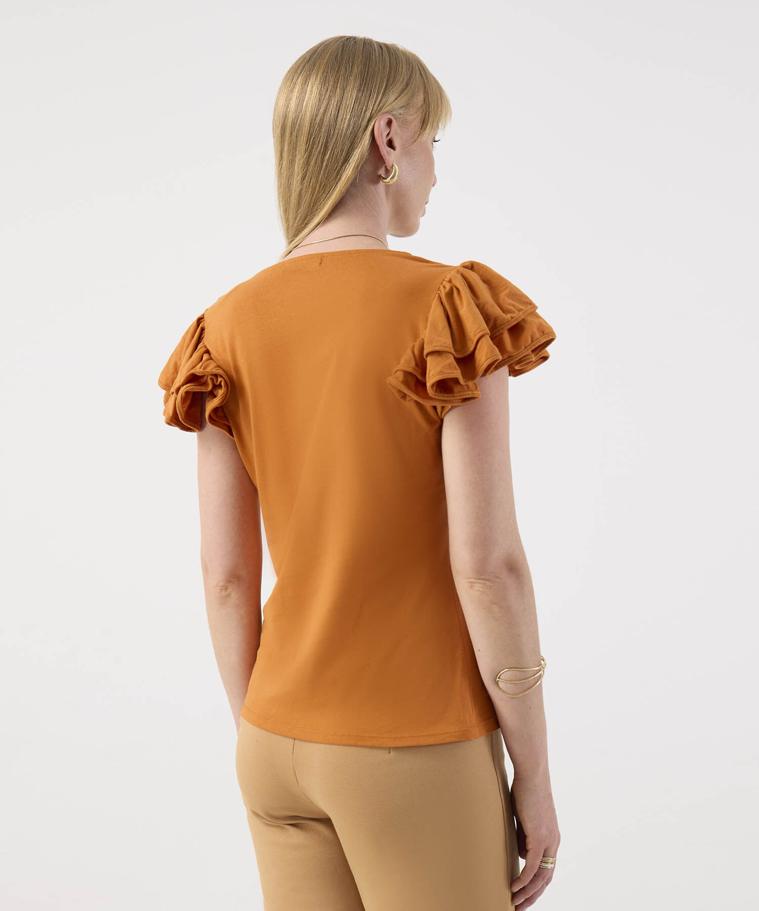 Blusa Para Mujer con Hombros con Volantes