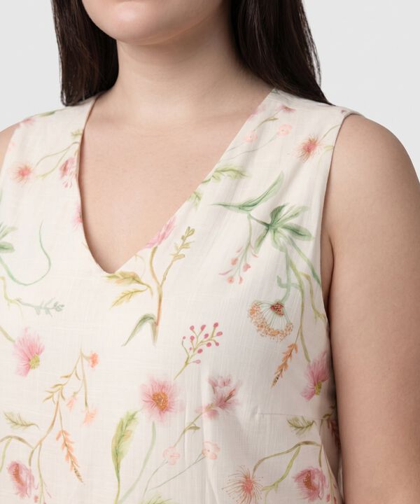 Vestido Largo Estampado De Corte Recto Para Mujer Curvy
