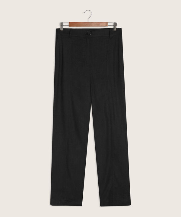 Pantalón Moda Con Detalle Punta En Pretina Unicolor