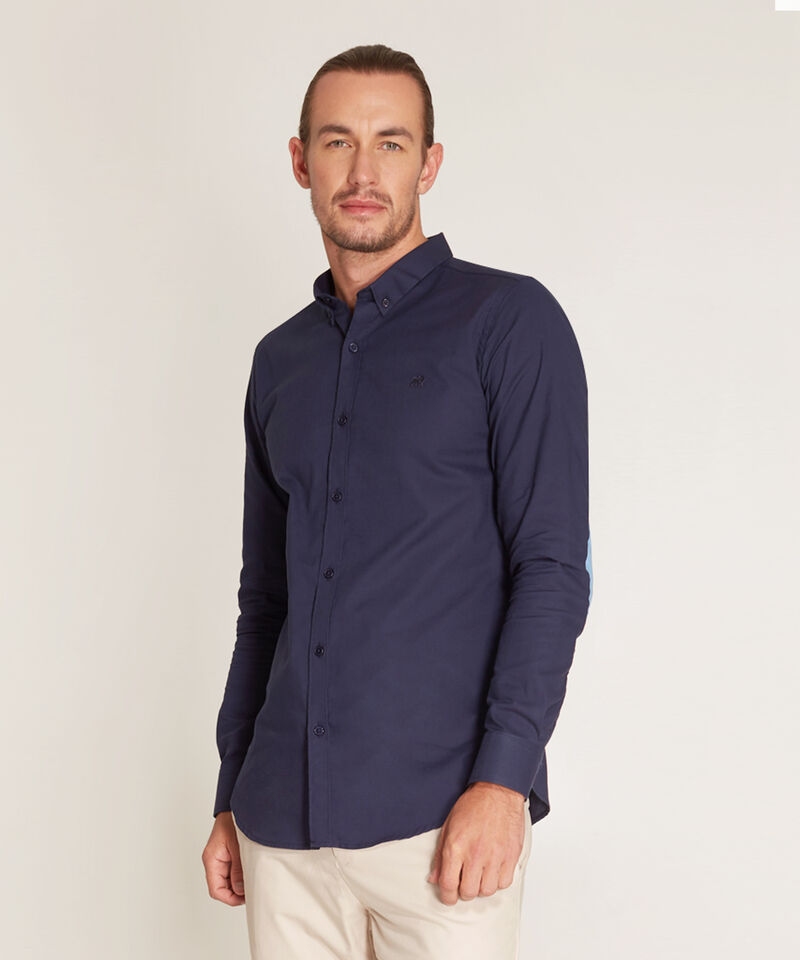 Camisa Manga Larga Con Coderas, Sin Bolsillo