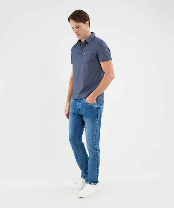 Polo Cuello Máquina Con Bolsillo Y Botonadura Oculta Para Hombre image number null