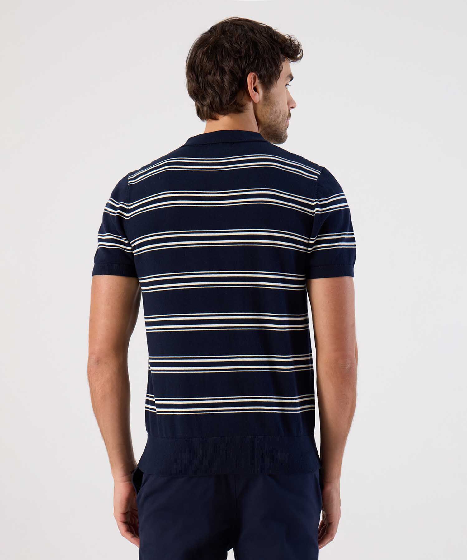 Polo De Punto A Rayas Para Hombre