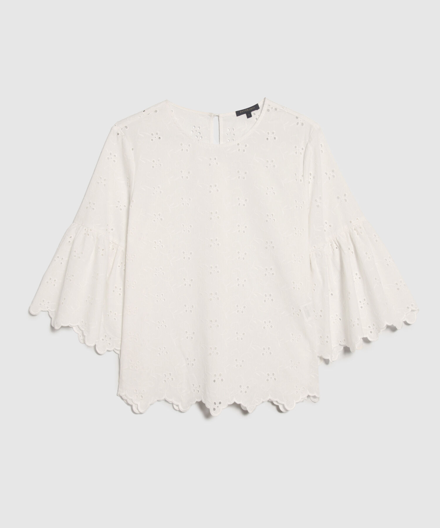 Blusa Unicolor En Ojalillo