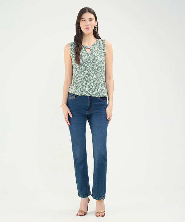 Blusa Estampada Manga Sisa