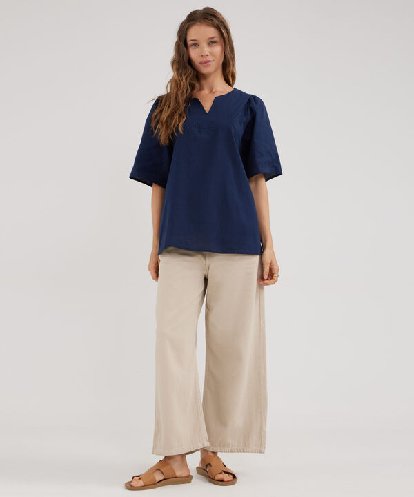 Blusa Unicolor, Escote Herradura