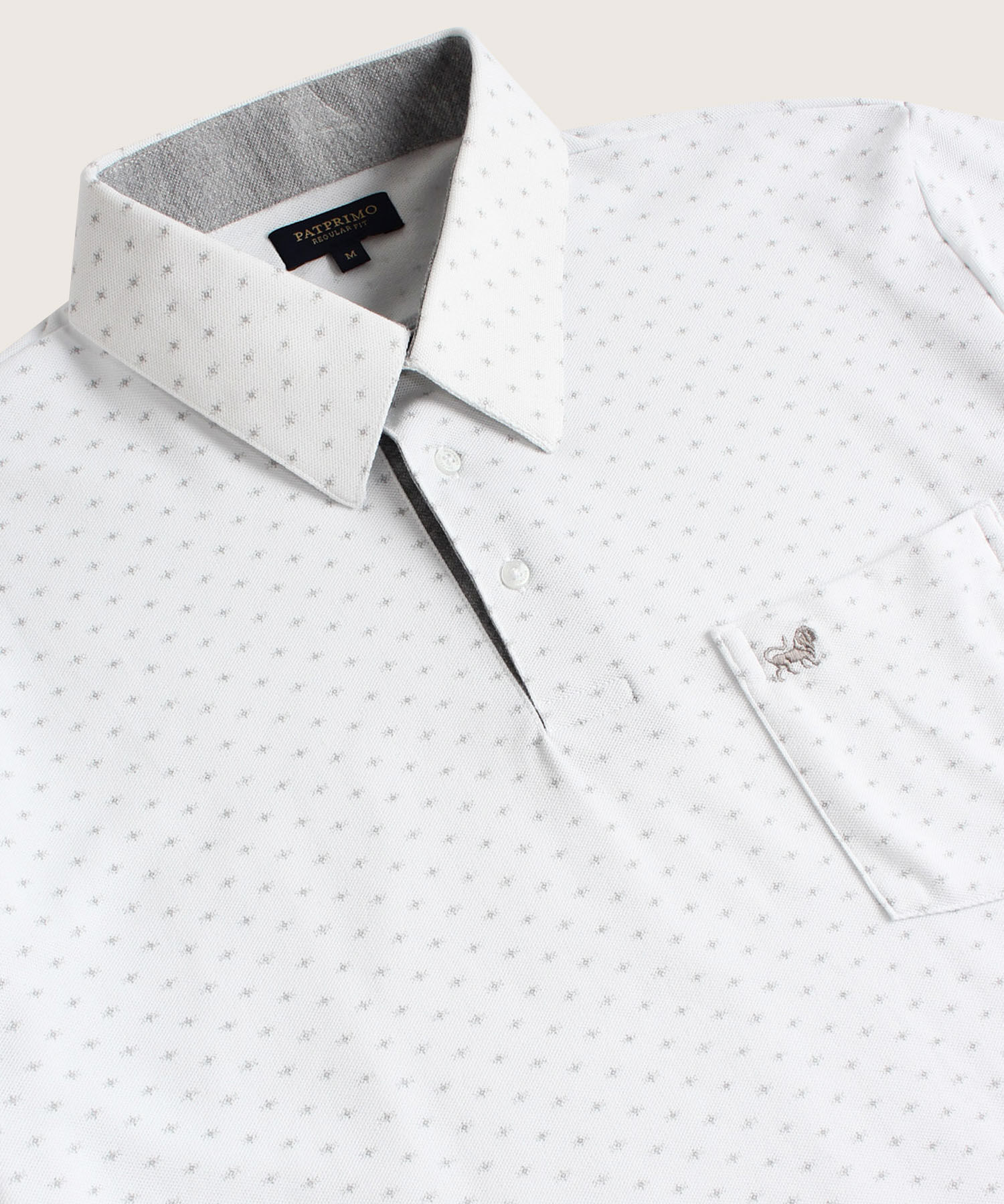 Polo Estampada Cuello Duro