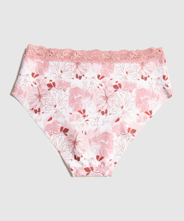 Panty Clásico Estampado Con Encaje En Cintura image number null