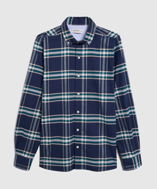 Camisa Manga Larga Button Down Prete&ntilde;ido