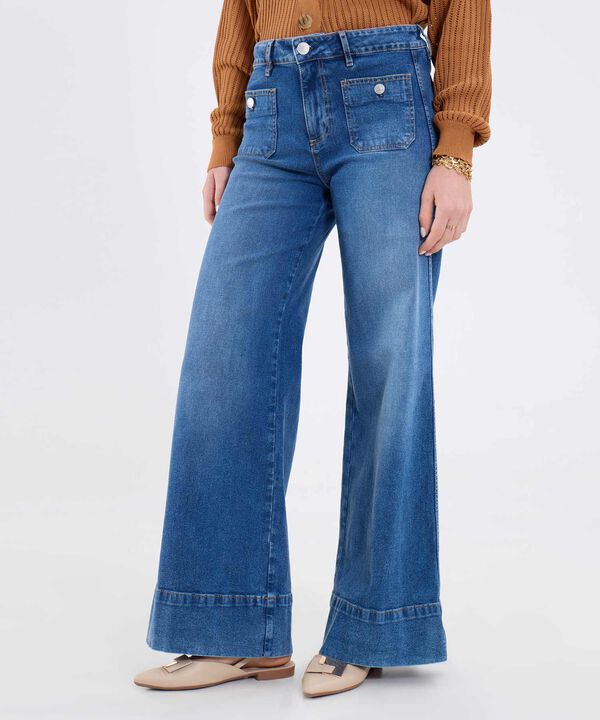 Jean Wide Leg Con Bolsillos Parche image number null