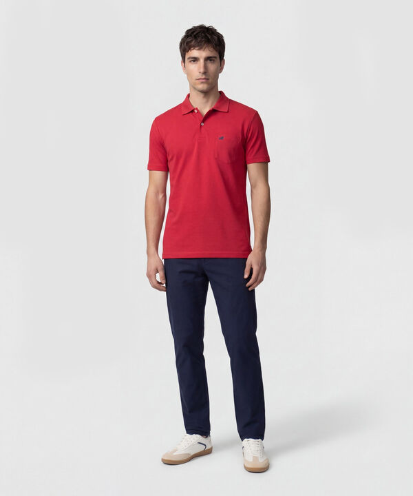 Polo Unicolor Con Bolsillo 